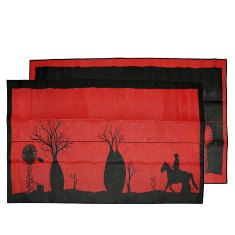 BOAB TREE - BLACK & RED 
2.4 x 4m RECYCLED PLASTIC